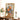 Chinese Style Vase with colorful chrysanthemum print on acrylic mirror with a gold bamboo design frame leaning against the wall