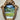 Decorative gold frame with a landscape painting on a beige fabric background